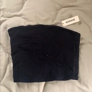 Black crop tube top from Garage. New with tags